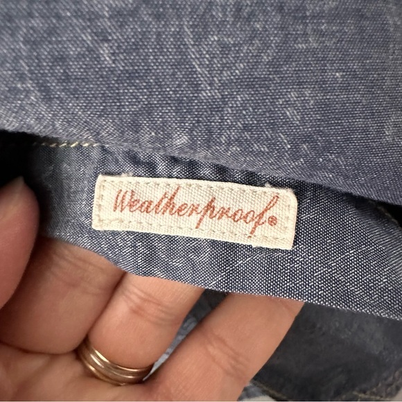 Weatherproof Chambray Button Down Top | Blue Chambray - Picture 10 of 10